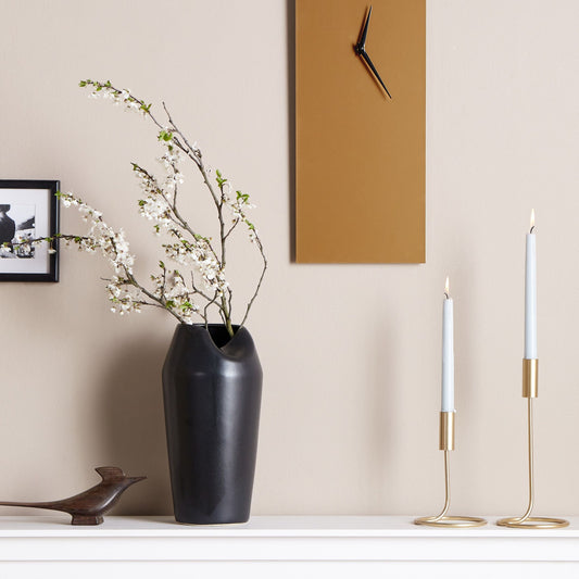 Gold Wall Clock 22 x 50cm Minimalist Rectangular Design