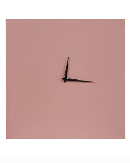 Pink Iron Frame Wall Clock 40 x 40cm Minimalist Square