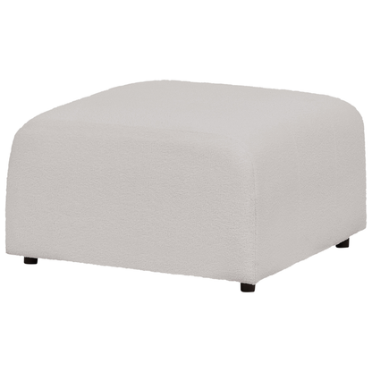 Light Grey Boucle Ottoman Footstool Minimalist