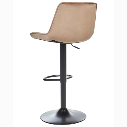 Light Brown Velvet Bar Stools 2 Pack Height Adjustable