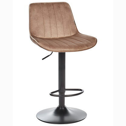 Light Brown Velvet Bar Stools 2 Pack Height Adjustable