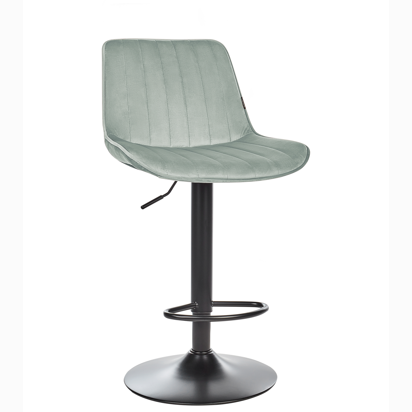 Mint Green Velvet Bar Stool Set 2 Height Adjustable Swivel