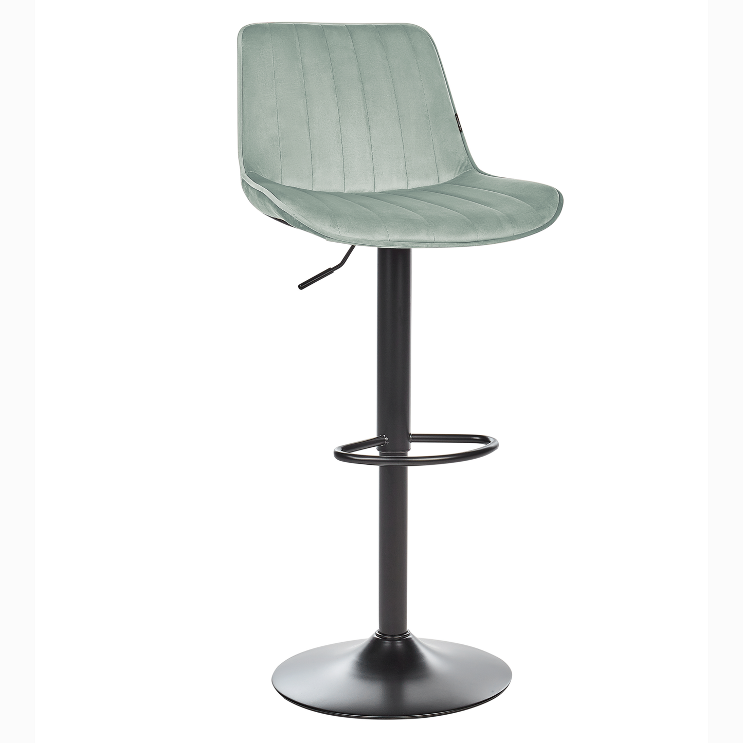 Mint Green Velvet Bar Stool Set 2 Height Adjustable Swivel