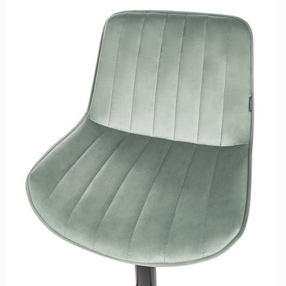 Mint Green Velvet Bar Stool Set 2 Height Adjustable Swivel