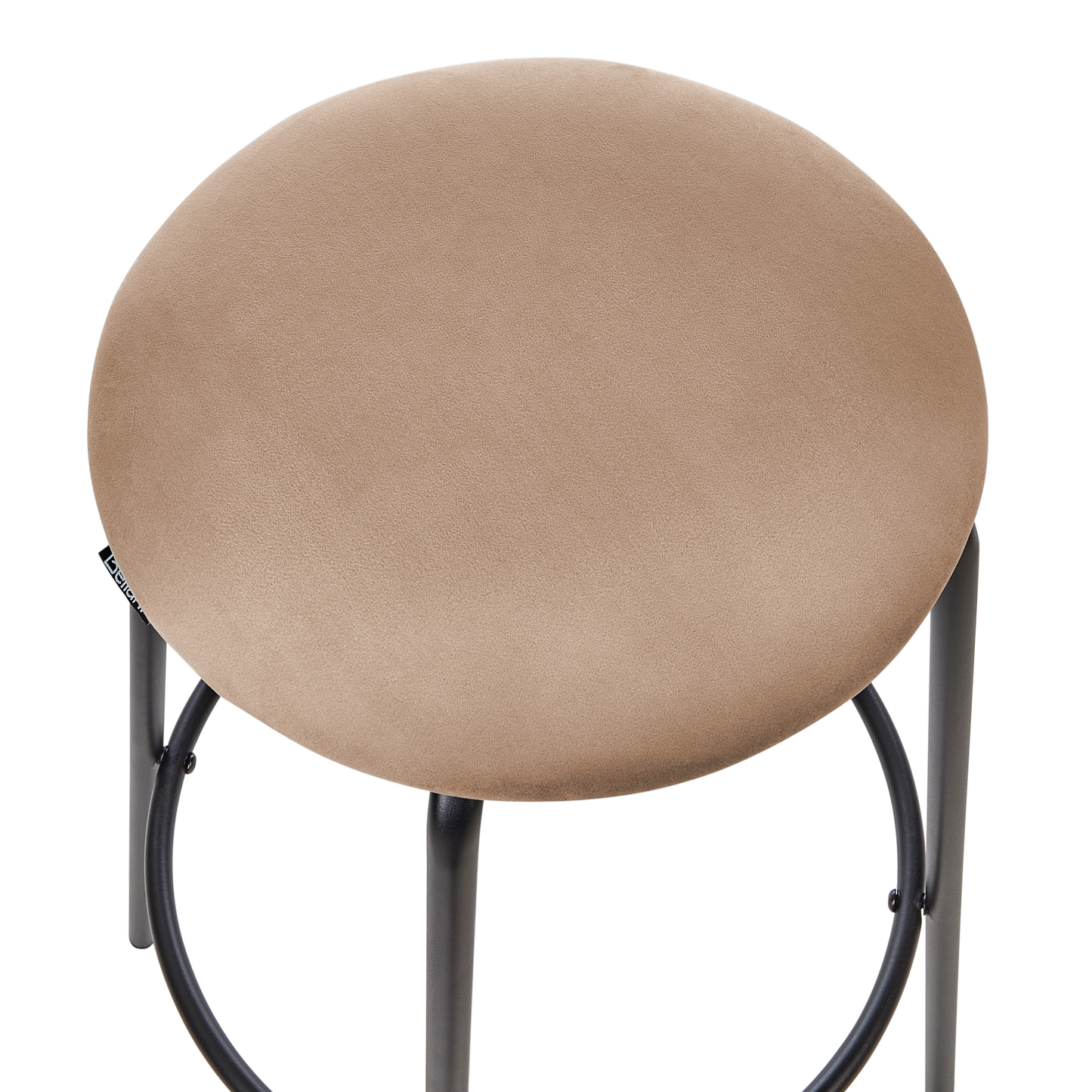 Velvet Bar Stools Set of 2 Light Brown With Footrest