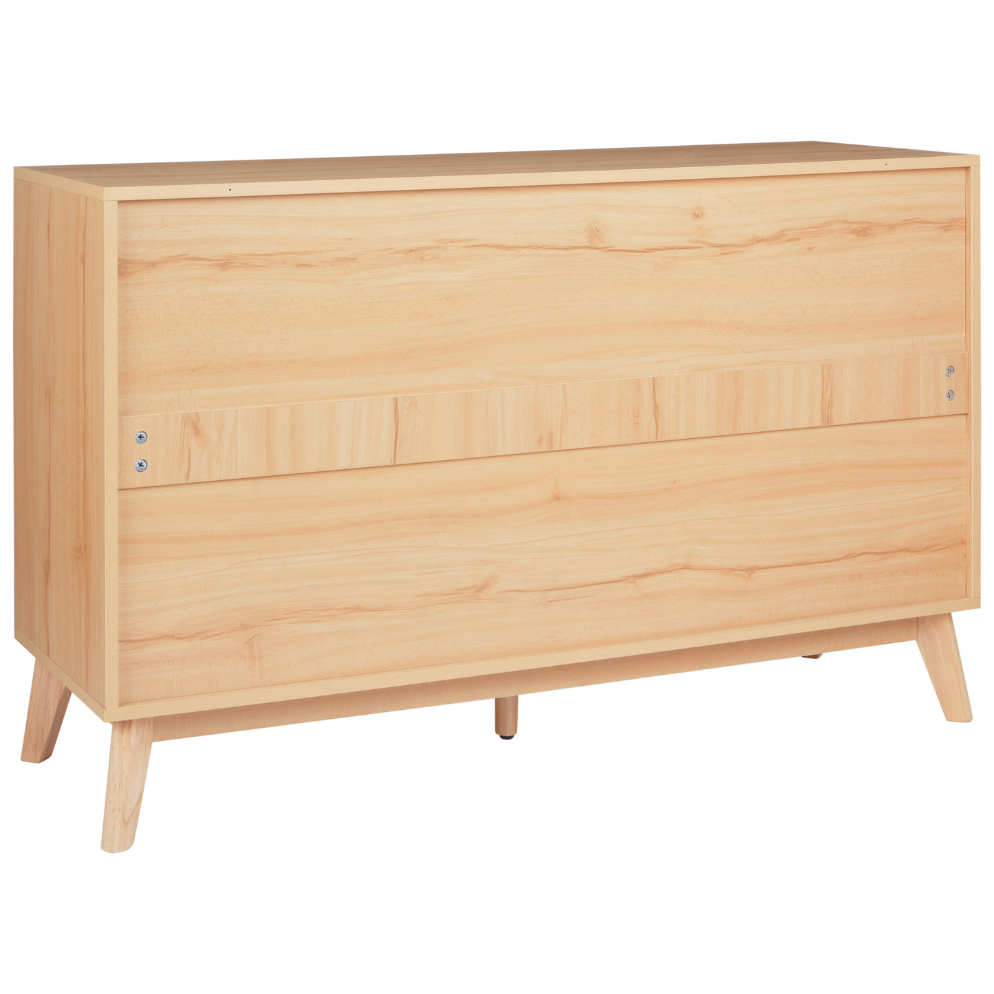 6 Drawer Chest Light Brown Pine Wood Legs Modern