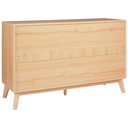 6 Drawer Chest Light Brown Pine Wood Legs Modern