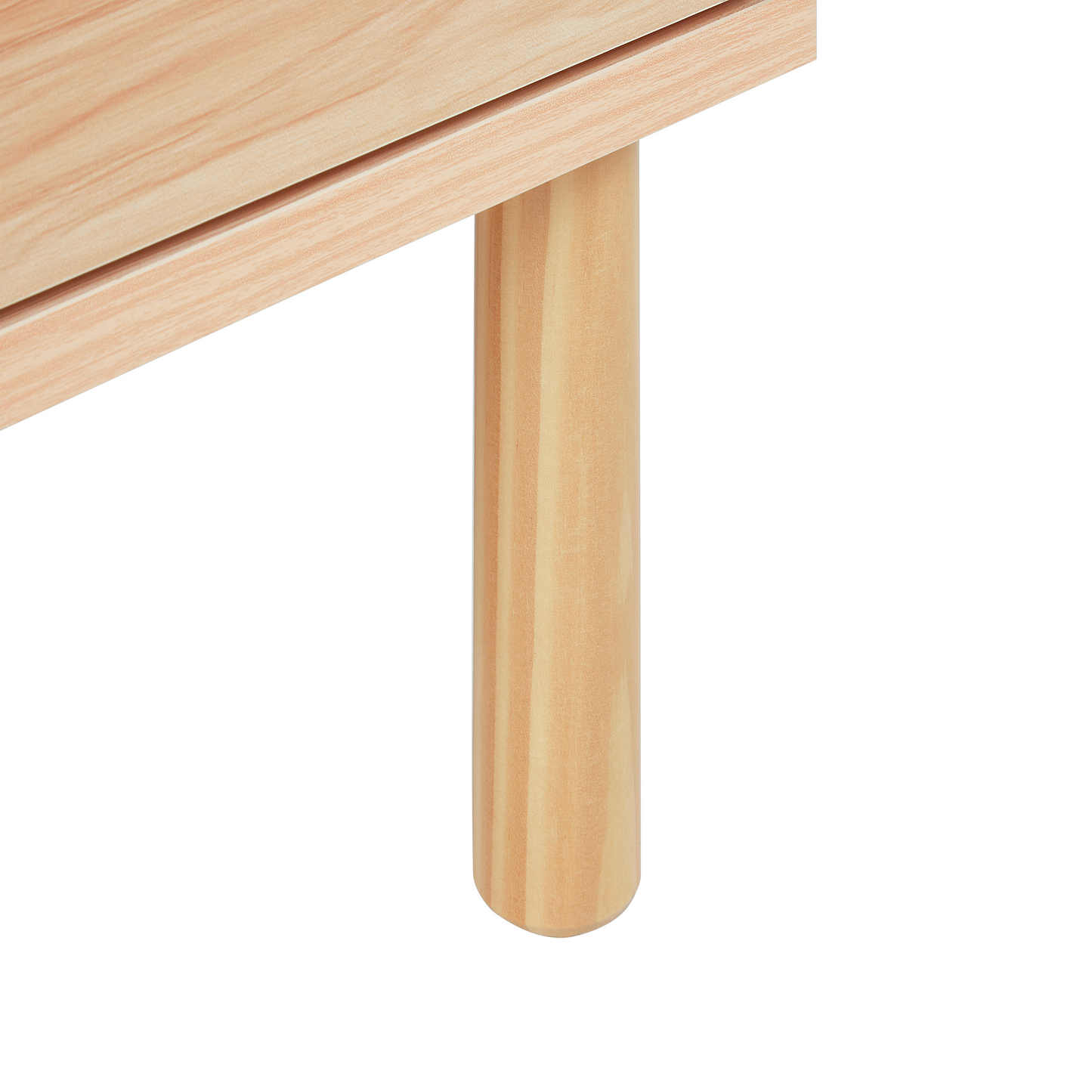 Chest Of Drawers Light Brown Particle Board 6 Drawers With Rubber Wood Legs Modern Design