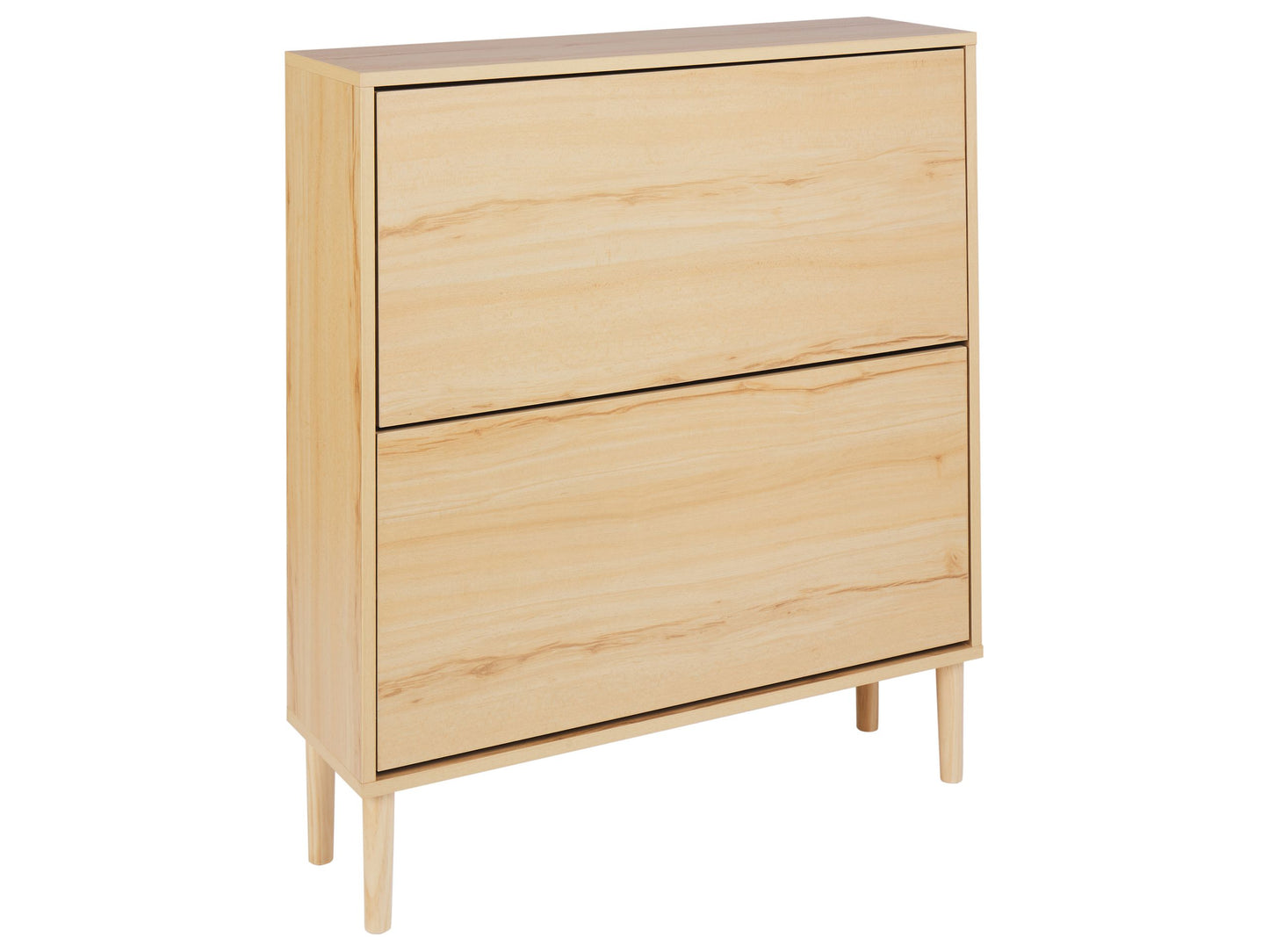 Shoe Storage Cabinet Light Brown 2 Compartments Hallway