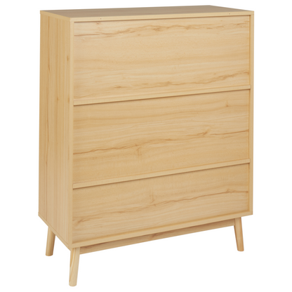 Rattan Front Sideboard with Two Doors in Light Brown Wood