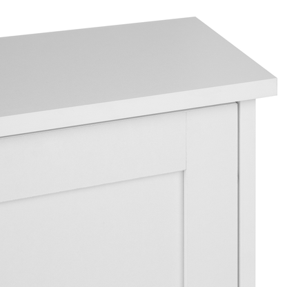 Modern White Shoe Storage Cabinet 2 Compartments Hallway