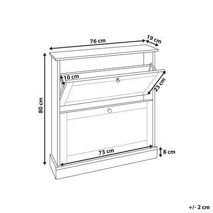 Modern White Shoe Storage Cabinet 2 Compartments Hallway