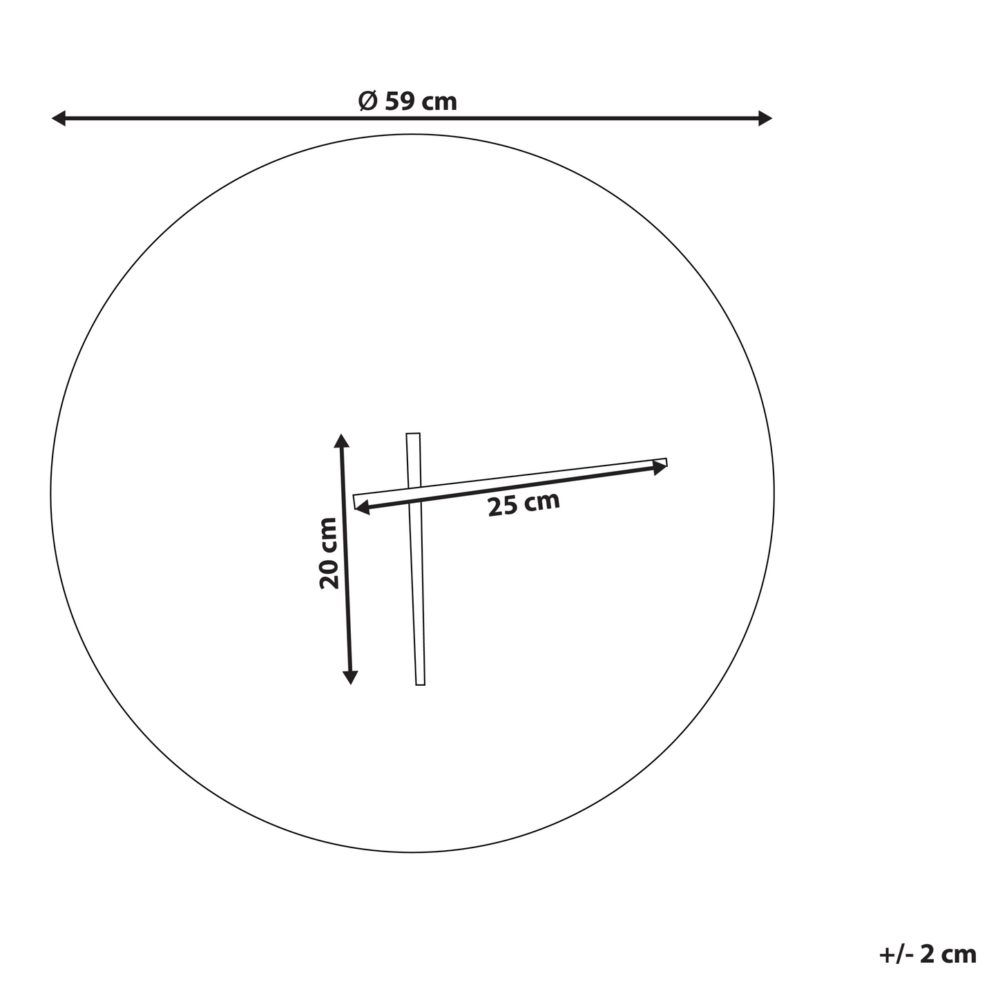 Brass Finish Aluminium Wall Clock 59cm Modern Living Room