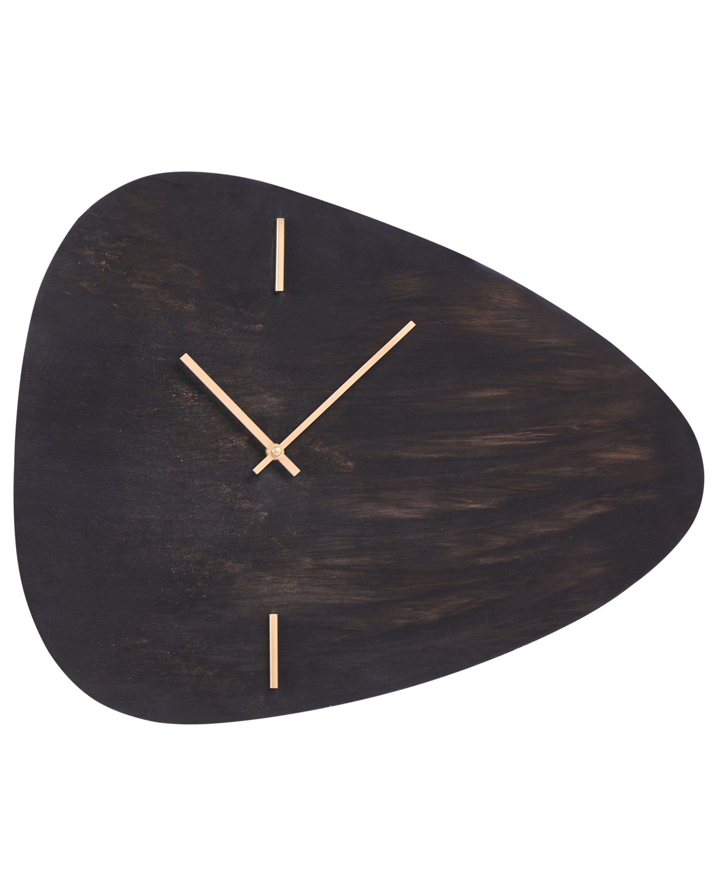 NobleTime Wall Clock Dark Brown MDF Irregular Shape With Gold Accents