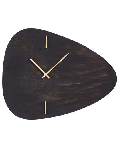 NobleTime Wall Clock Dark Brown MDF Irregular Shape With Gold Accents