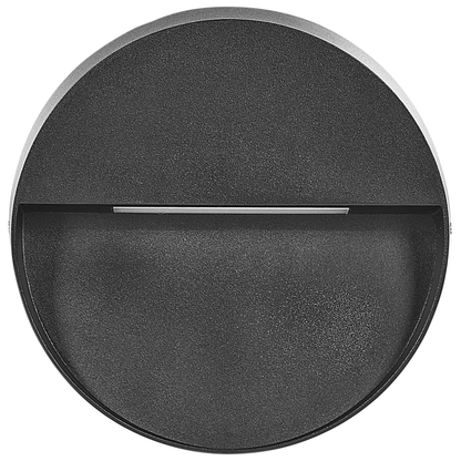 Outdoor Set Of 2 Wall LED Lamps Black Aluminium Glass Round 15cm Modern Garden Patio
