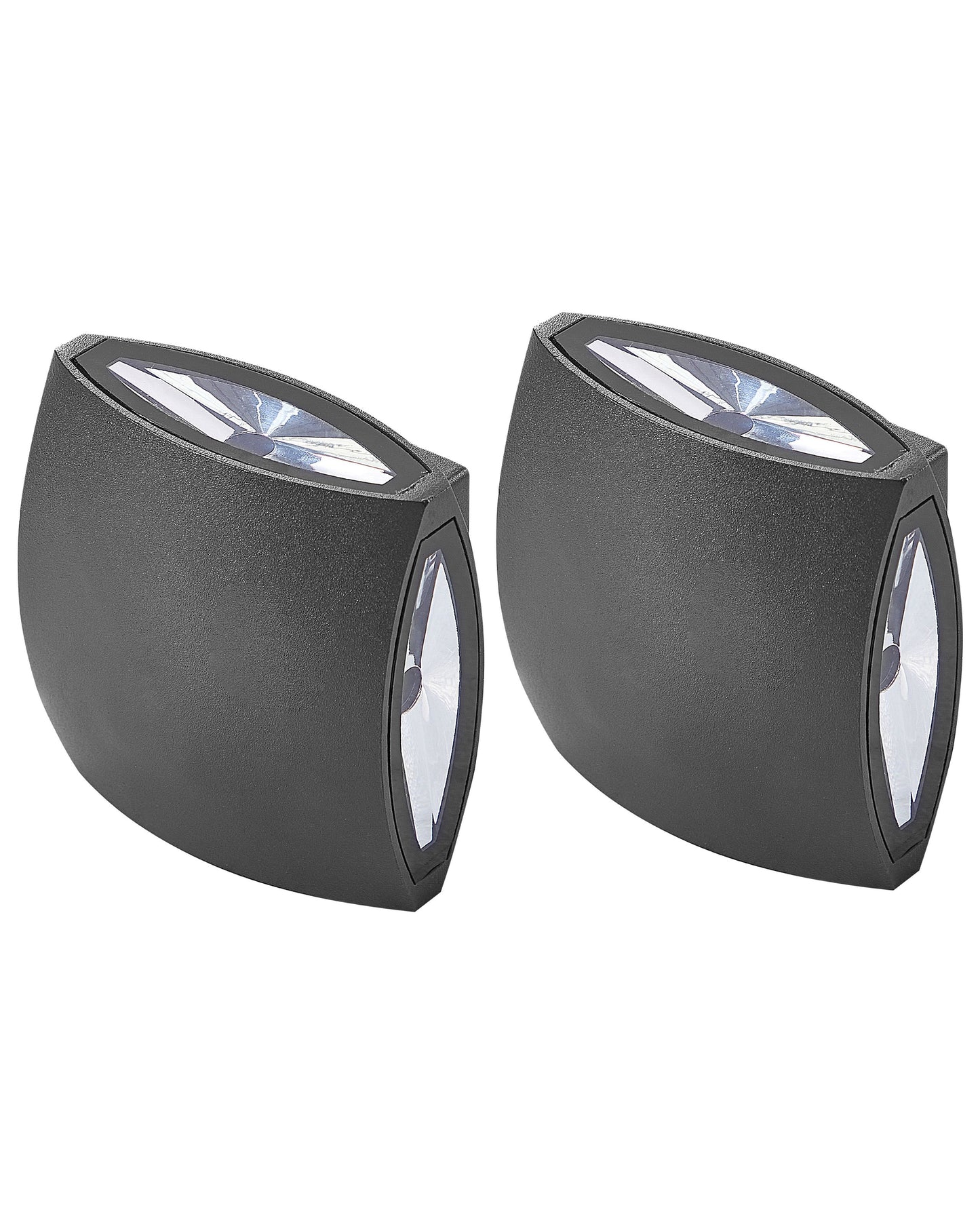 Outdoor Wall LED Lamps Set Of 2 Black Aluminium Glass 11cm