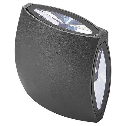 Outdoor Wall LED Lamps Set Of 2 Black Aluminium Glass 11cm