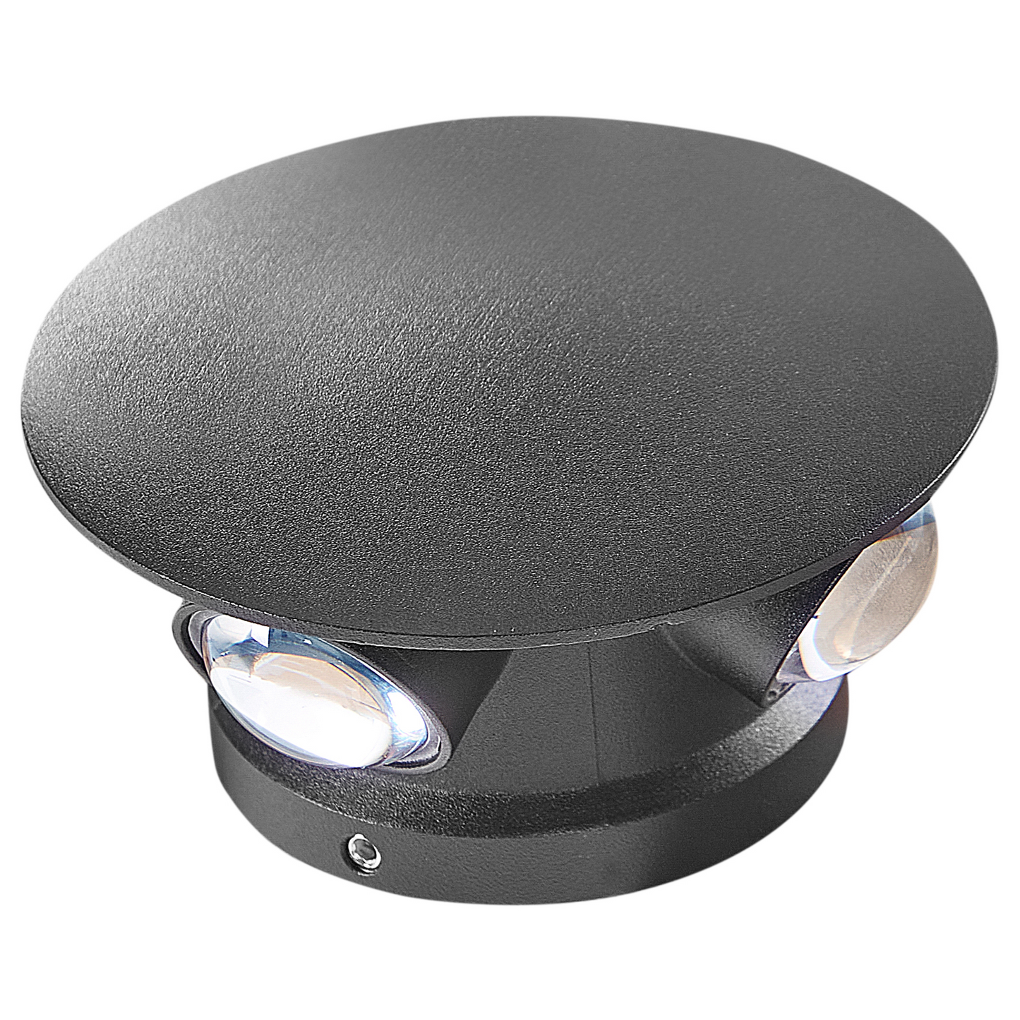 2 Pack Outdoor Wall LED Lamps Black Aluminium Glass 10cm