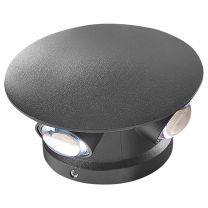 2 Pack Outdoor Wall LED Lamps Black Aluminium Glass 10cm