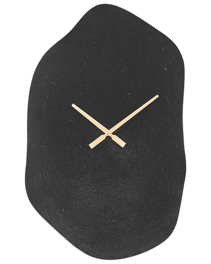 Wall Clock Black Aluminium 64 x 44cm Irregular Gold Hands