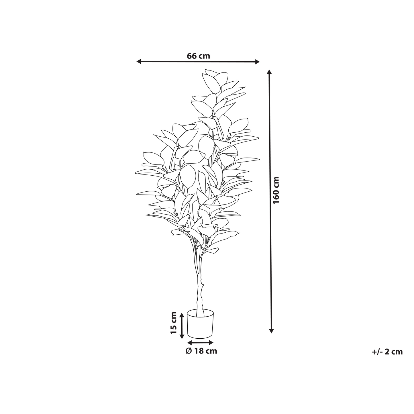 Living Artificial Potted Plant 160cm Green Black