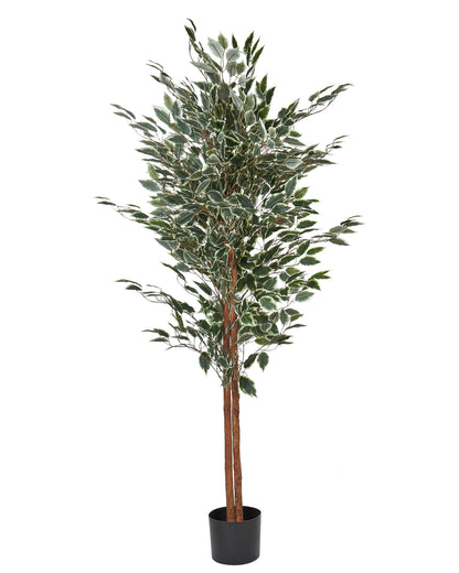 Living Artificial Ficus Tree 167cm Green and Black Indoor Decorative Plant