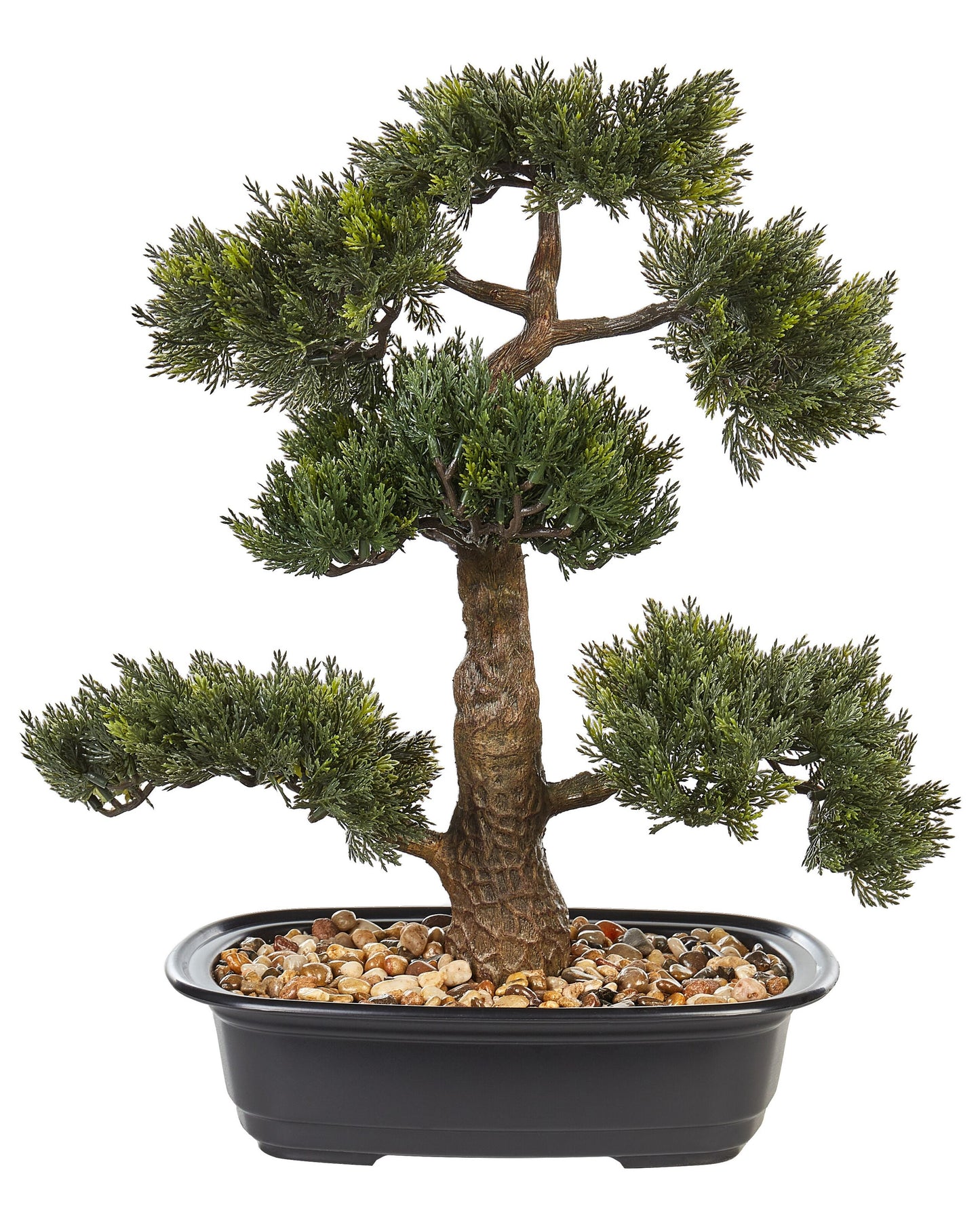 Living Realistic Artificial Bonsai Tree 44cm Green and Black Potted Plant