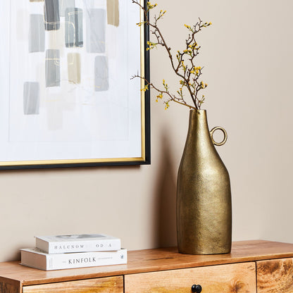 Lustre Home Brass Finish Aluminium Decorative Vase 46cm