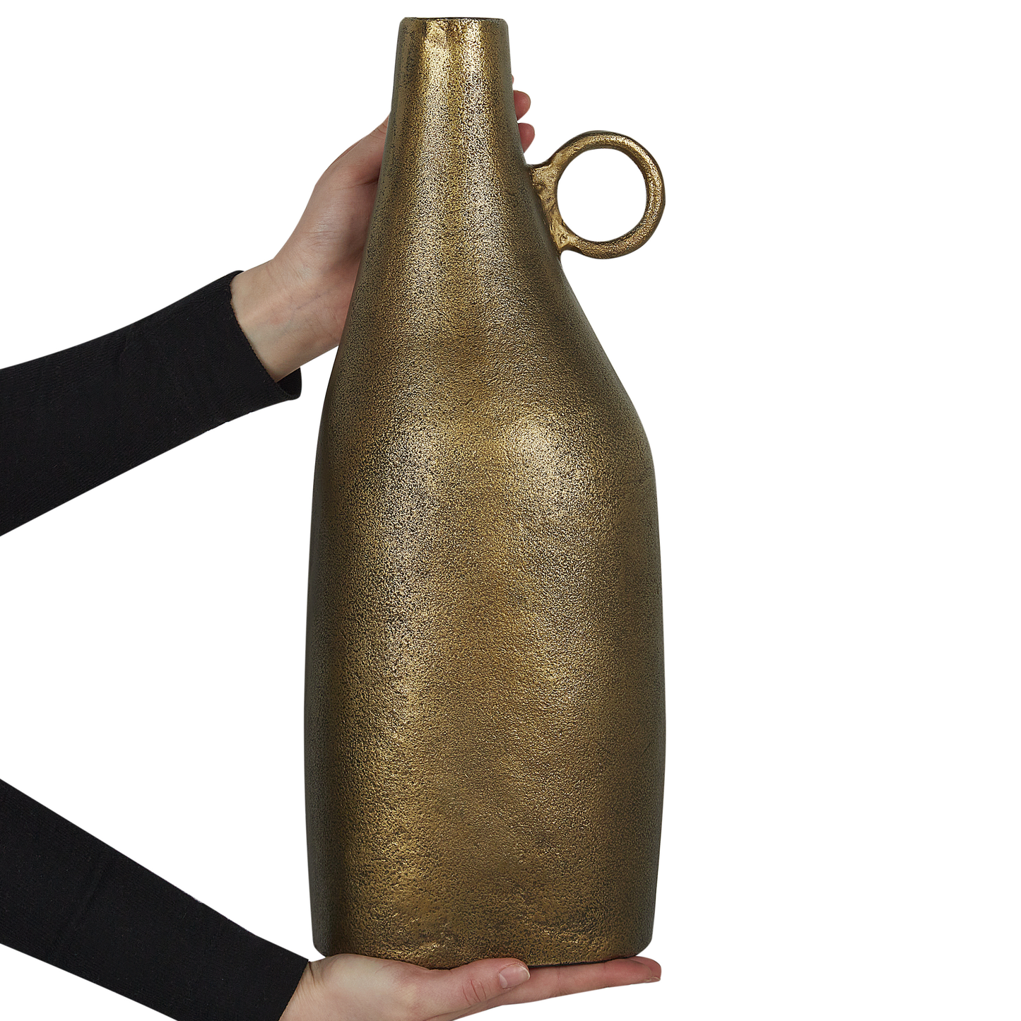 Lustre Home Brass Finish Aluminium Decorative Vase 46cm