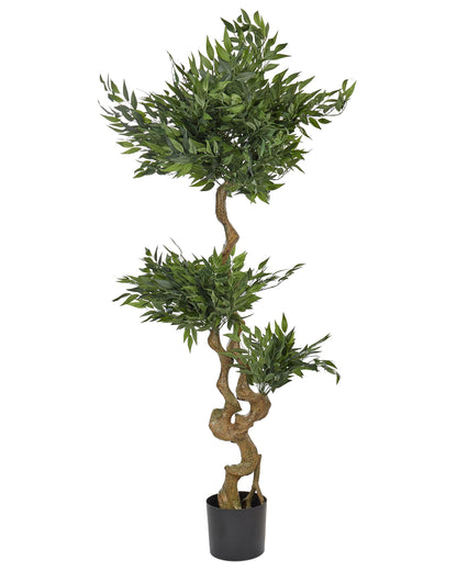 Artificial Potted Ruscus Tree 166cm Green And Black Indoor Decor Accent