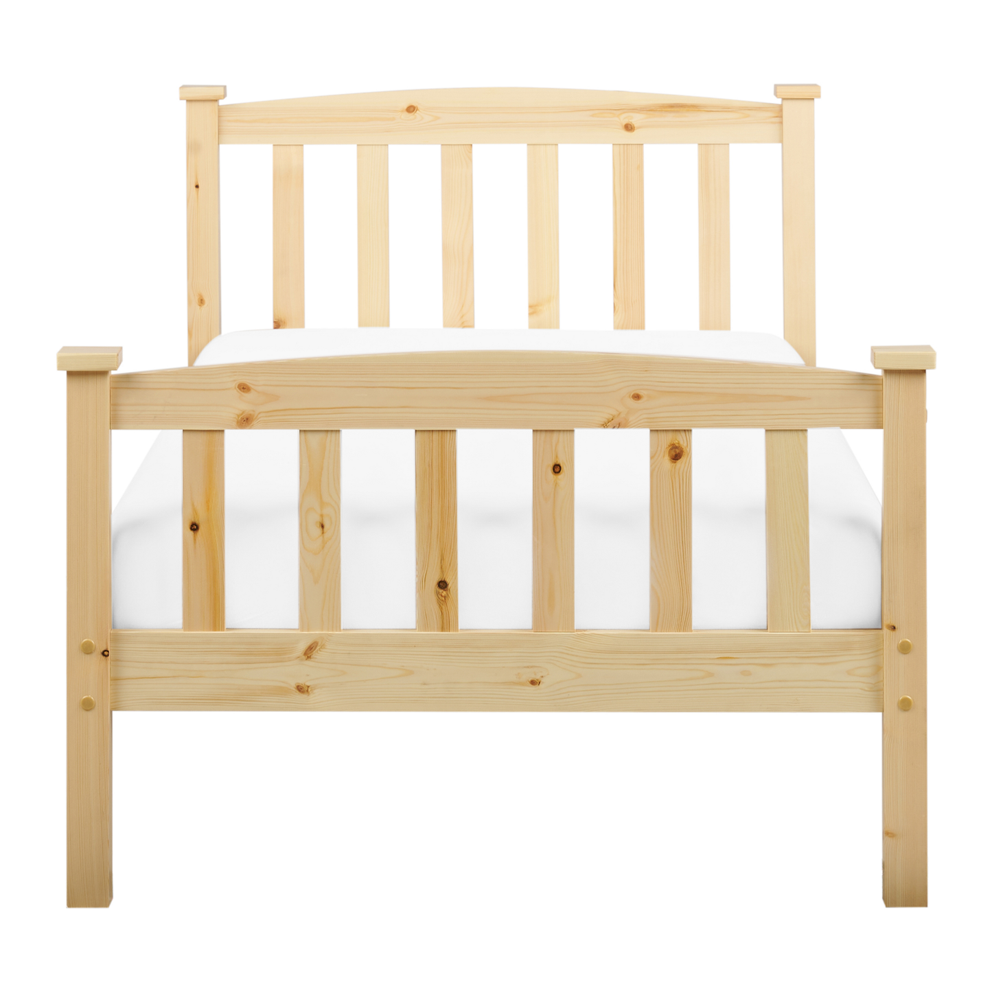 Bed Frame Light Brown 90 x 200cm Slatted Base EU Single
