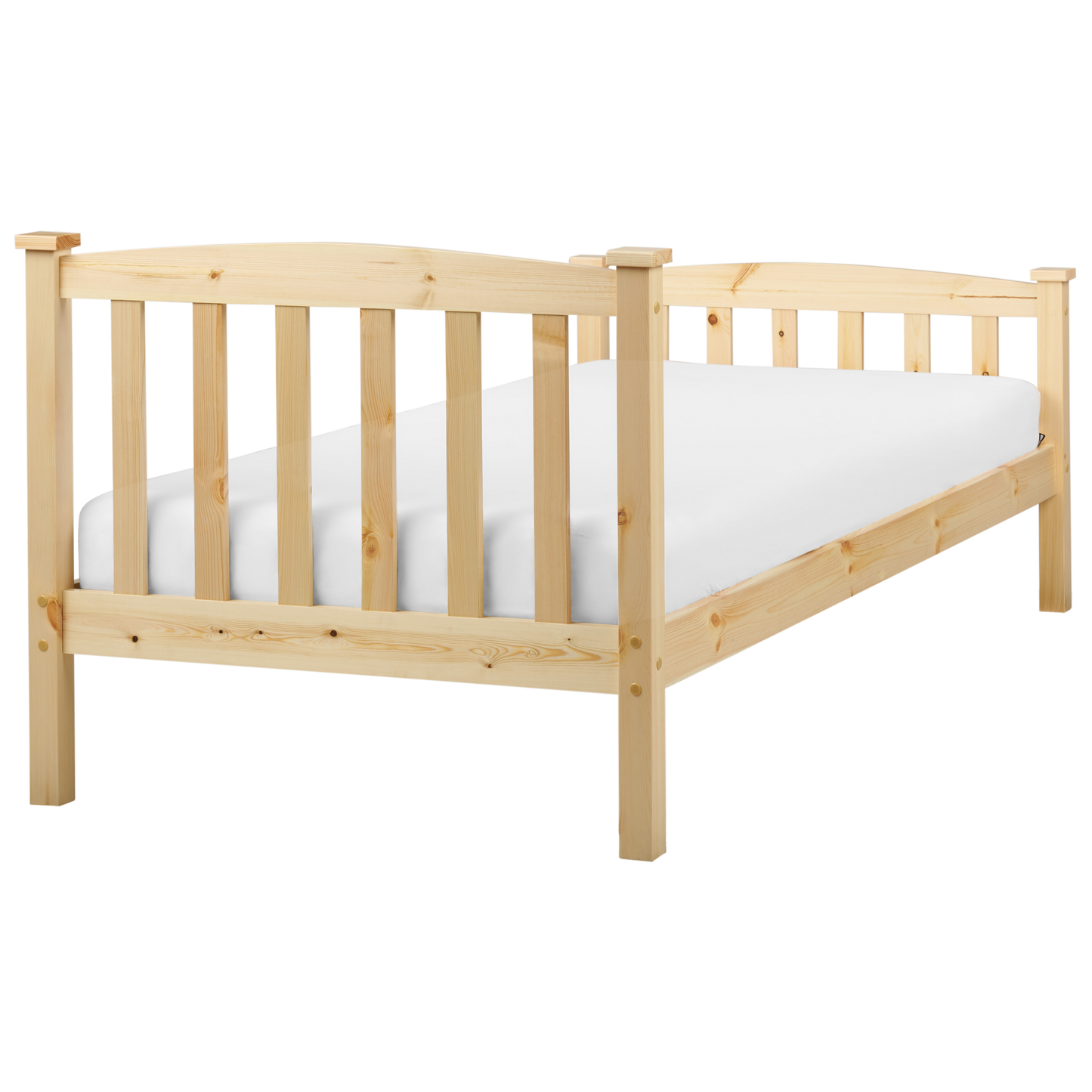 Bed Frame Light Brown 90 x 200cm Slatted Base EU Single