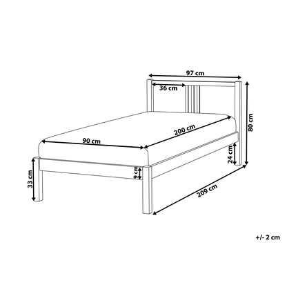 Everpine 3ft EU Single Bed Frame Light Pine With Slatted Base
