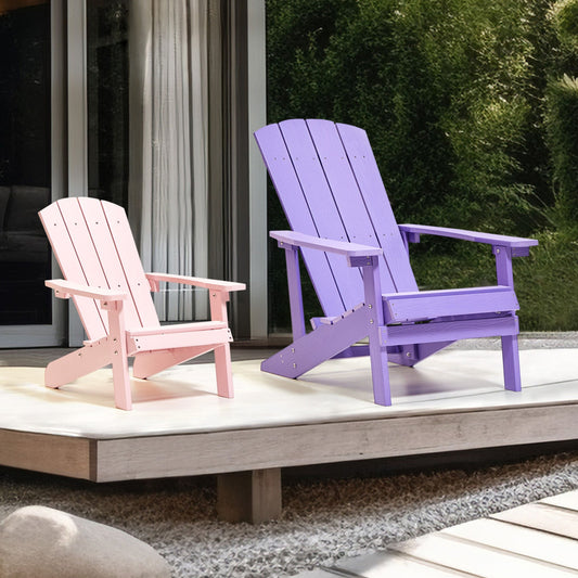 Outdoor Garden Chair Purple Weather Resistant Plastic Wood Modern Outdoor Living