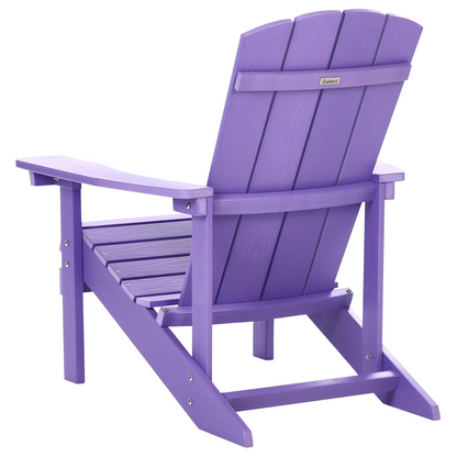 Outdoor Garden Chair Purple Weather Resistant Plastic Wood Modern Outdoor Living