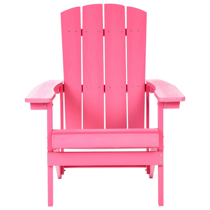 Garden Chair Pink Faux Wood Weather Resistant Modern