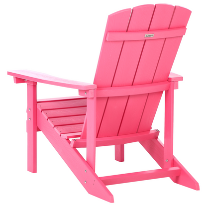 Garden Chair Pink Faux Wood Weather Resistant Modern