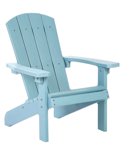 Kids Chair Light Blue Plastic Wood Weather Resistant Modern