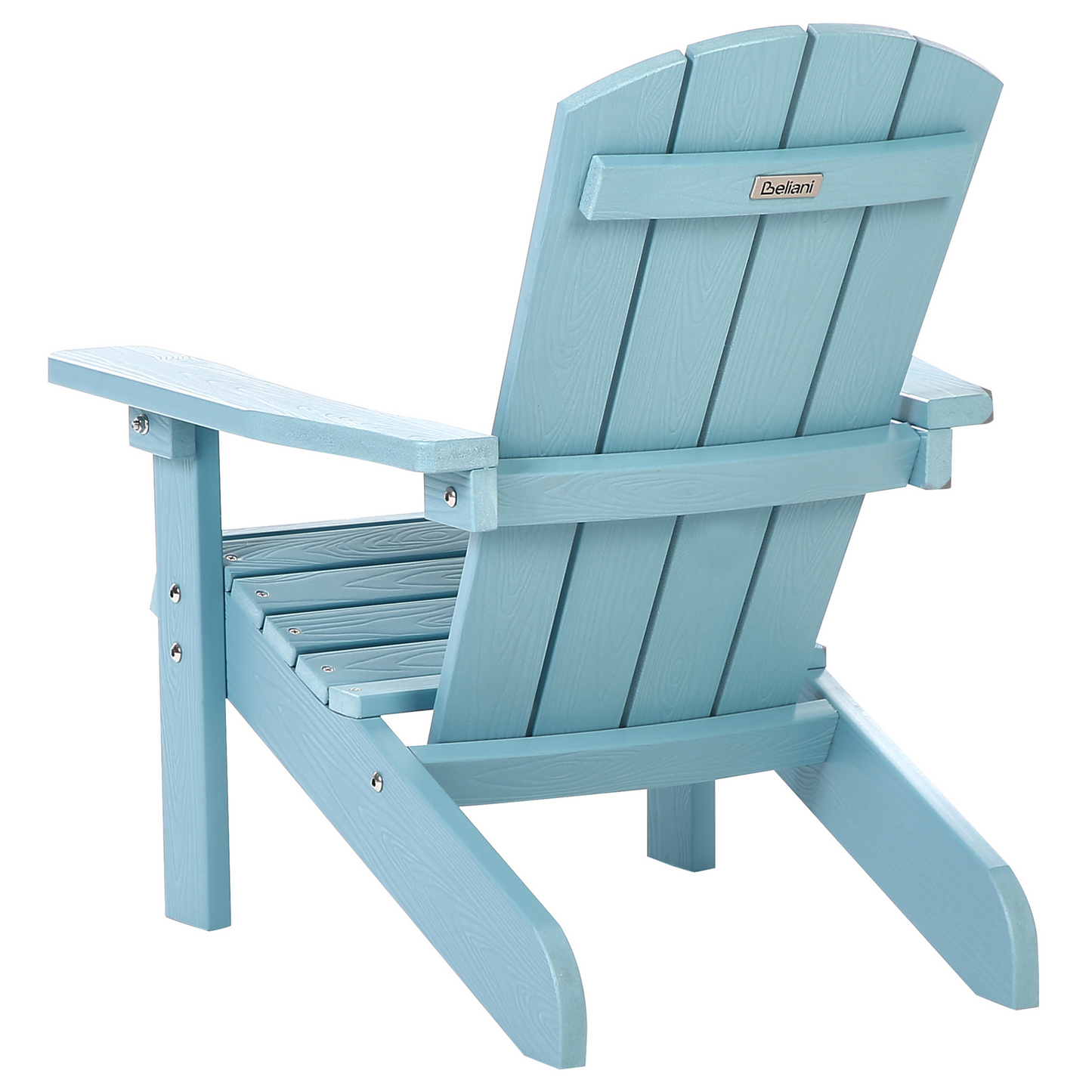 Kids Chair Light Blue Plastic Wood Weather Resistant Modern