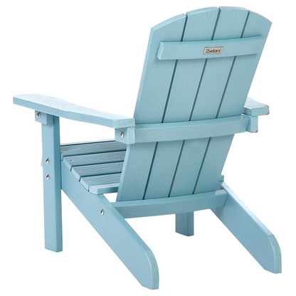 Kids Chair Light Blue Plastic Wood Weather Resistant Modern