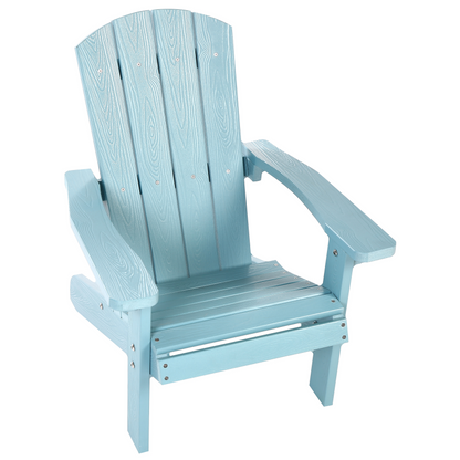 Kids Chair Light Blue Plastic Wood Weather Resistant Modern