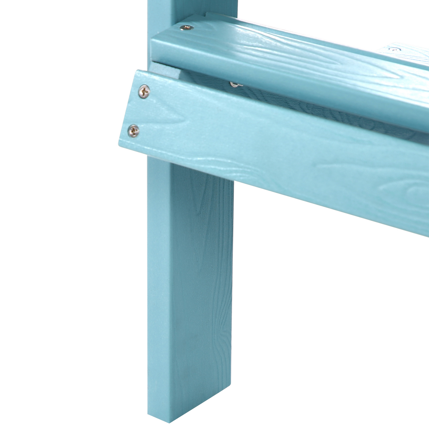 Kids Chair Light Blue Plastic Wood Weather Resistant Modern