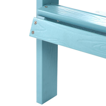 Kids Chair Light Blue Plastic Wood Weather Resistant Modern