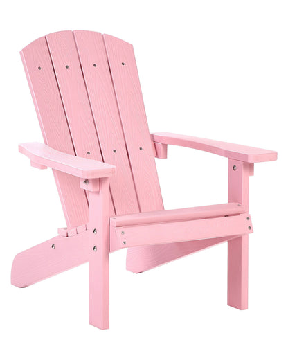 Garden Kids Chair Pink Weatherproof Plastic Wood Modern