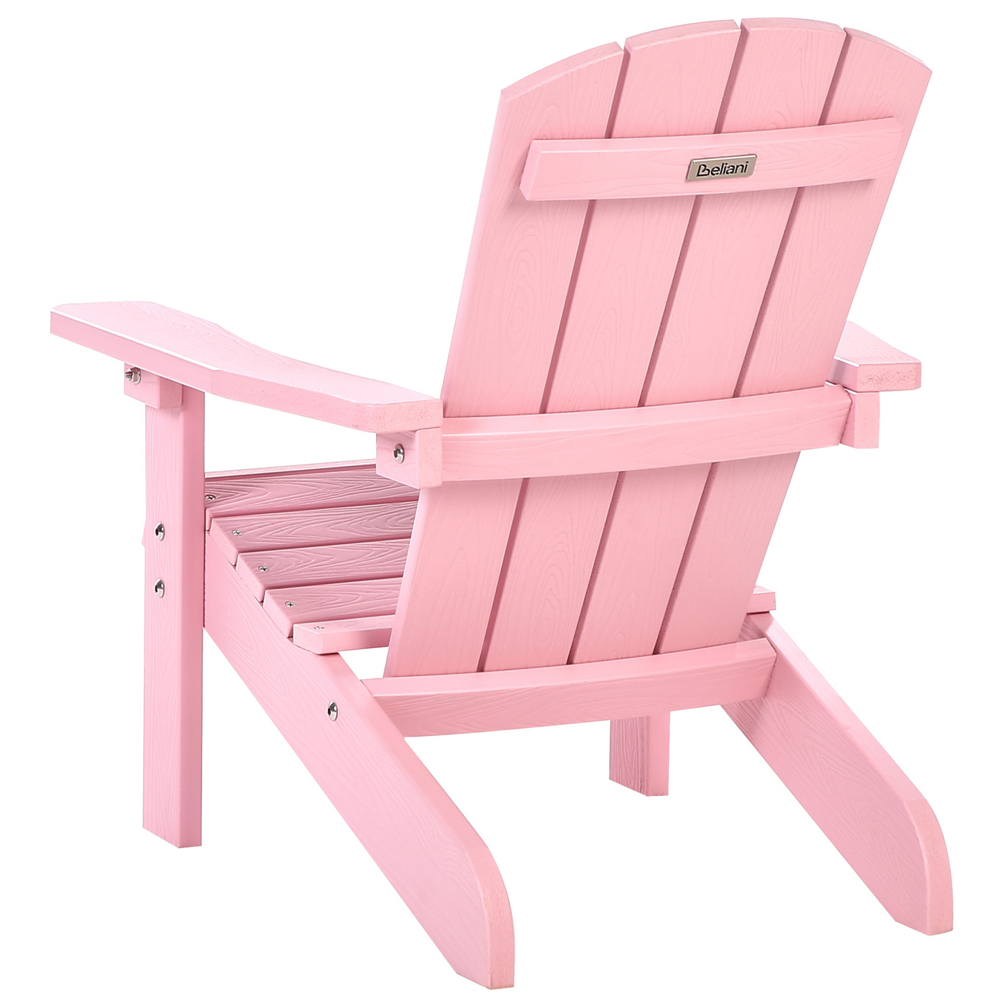 Garden Kids Chair Pink Weatherproof Plastic Wood Modern