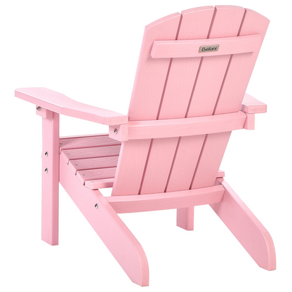 Garden Kids Chair Pink Weatherproof Plastic Wood Modern