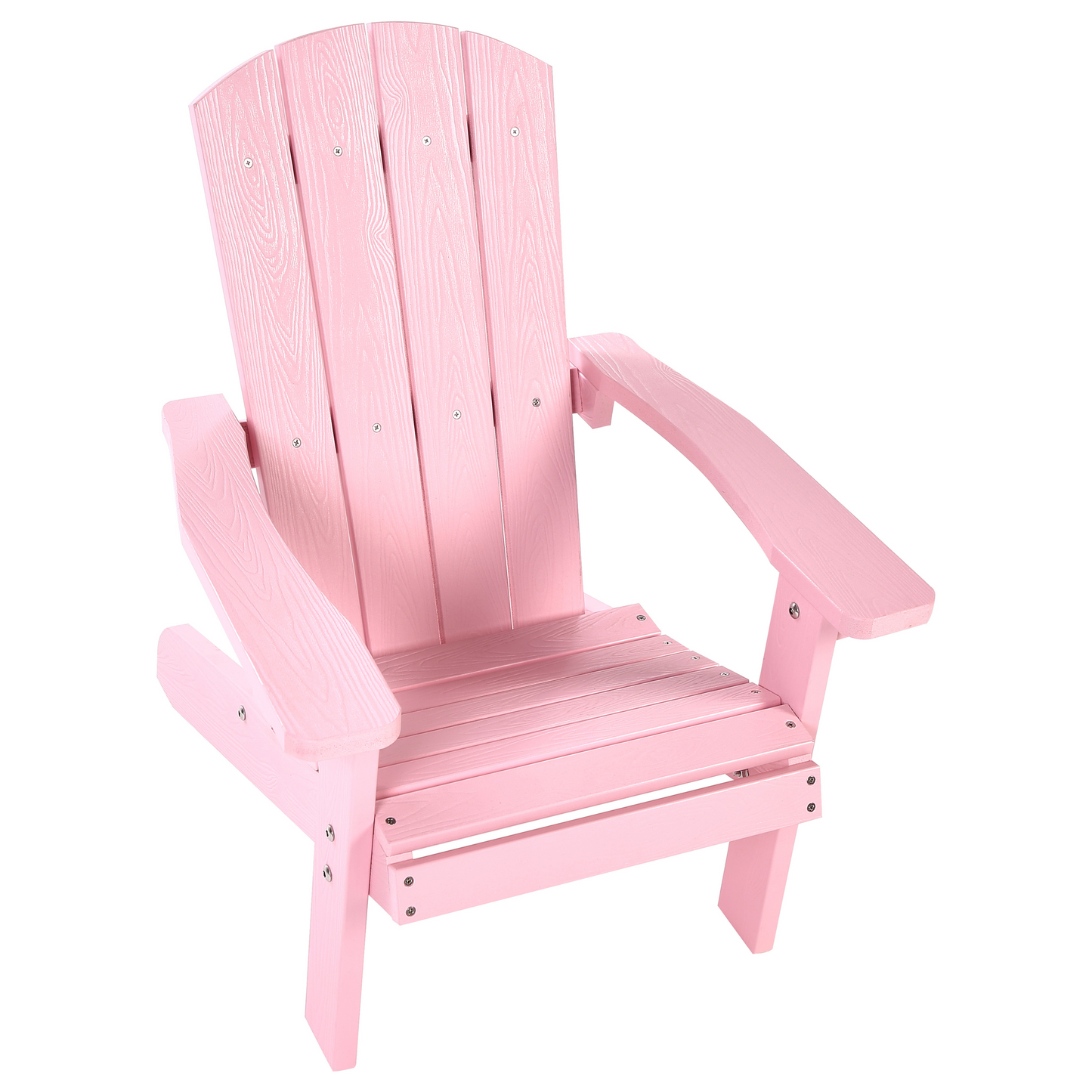 Garden Kids Chair Pink Weatherproof Plastic Wood Modern