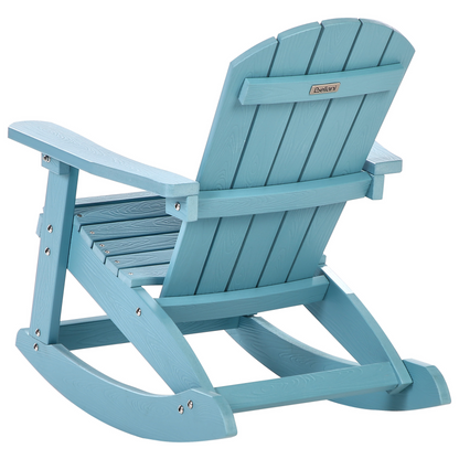 Garden Kids Kid Sized Rocking Chair Light Blue Weather Resistant Outdoor Modern Style