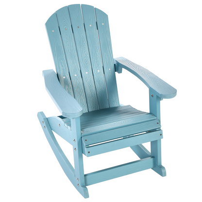 Garden Kids Kid Sized Rocking Chair Light Blue Weather Resistant Outdoor Modern Style